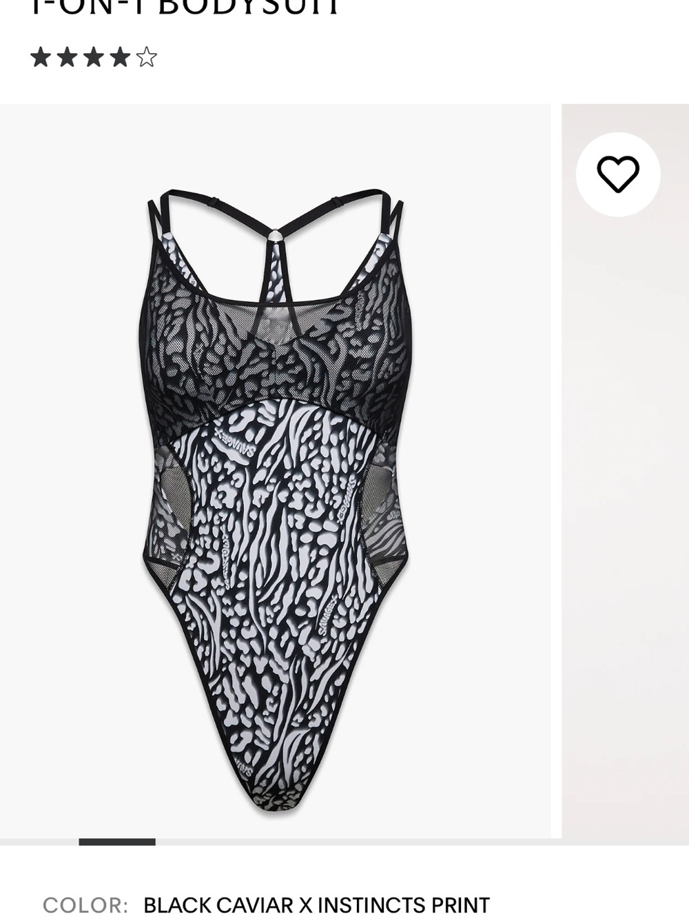 Savage X Fenty Black & White Mesh One-Piece Leotard